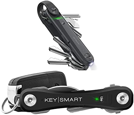 KeySmart Макс-Компактен Организатор На Клучеви што Може Да Се Следи w LED Фенерче и Пакет Технологија За Пронаоѓање Клучеви Bluetooth