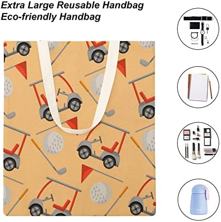 Голф -клуб автомобил стап топка знаме шема платно тота торба печатена намирници торбички за купување чанти за чанти за жени мажи