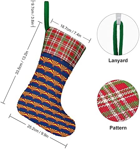 Аризона знамето на знамето за Божиќни празници за Божиќни празници Реверзибилна промена на бојата што се менува магичен фонд за Божиќно дрво Камино виси чорапи