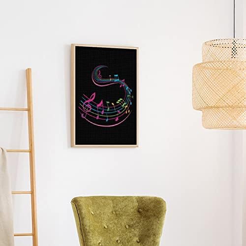 Шарена музичка нота прилагодена дијамантска сликарска слика за сликање слика уметност со броеви за декорација на домашен wallид