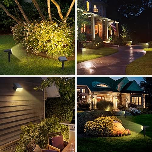 Welalo Solar Spot Lights Outdoor, [6 Pack/52 LED/3 режими] 2-во-1 Сончеви пејзажи на соларни светла, безбедносни светла со соларна