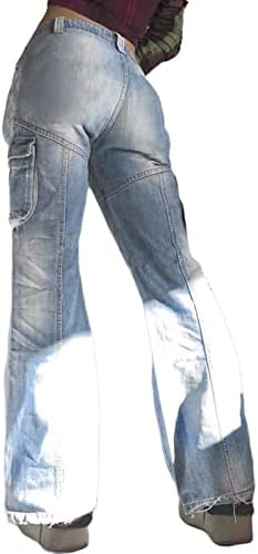 МИАШУИ Жан Бел Дното Панталони За Жени Висок Половината Жените Џебови Фармерки Панталони Повик Висок Половината Улица Лабава Жени