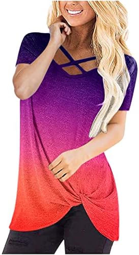 Врвни девојки краток ракав 2023 памук длабок v врат графички лабав вклопување опуштено вклопување блуза блуза маичка за жени