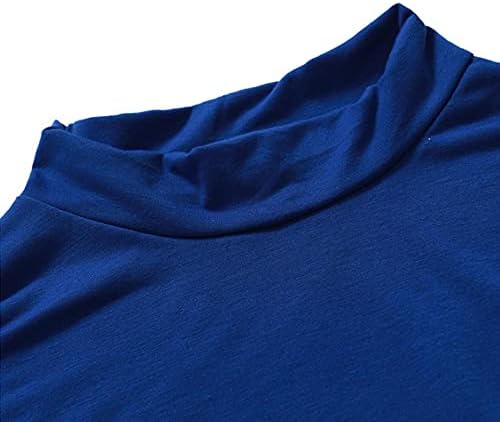 Менс зимски термички потсмев со пултовер, обичен мек удобни маички со долг ракав, основни дизајнирани врвови на базели