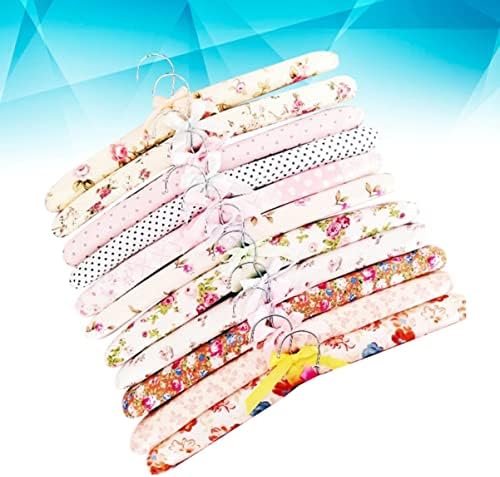 Кабилок нелипки закачалки од 10 парчиња облека за облека за цветно дрво што не се лизга пастирски решетки закачалки мешана боја за сушење