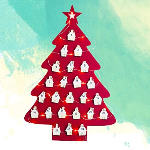 Амосфун Божиќни Украси Висечки Филц Календар На Новогодишна Елка Одбројување До Божиќен Календар За Доаѓање За Деца Божиќни Украси