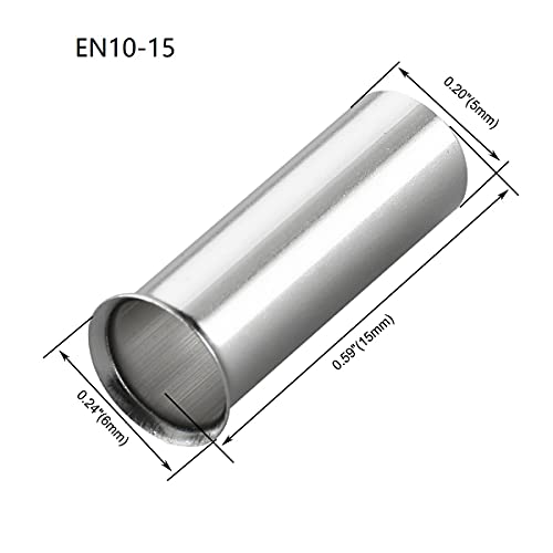 Baomain AWG 8 / 10mm² долг: 15мм & AWG 10 / 6,0мм² долг: 12мм жица бакарен крим конектор не изолиран терминал на кабелот на кабелот