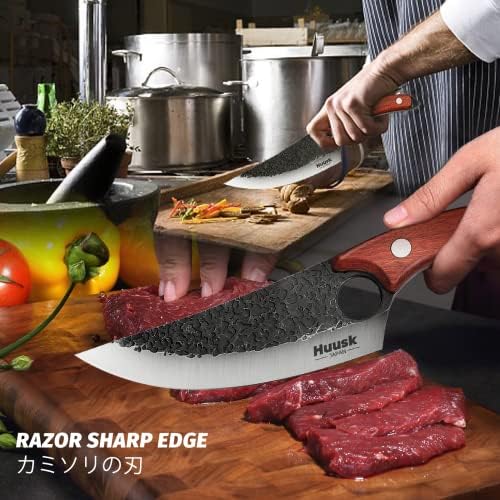 Хуск Готвач Нож Во Собата Рака Фалсификувани Месо Нож За Сечење Месо Коска нож Со Обвивка Отворено Готвење Кампување Нож Во Собата