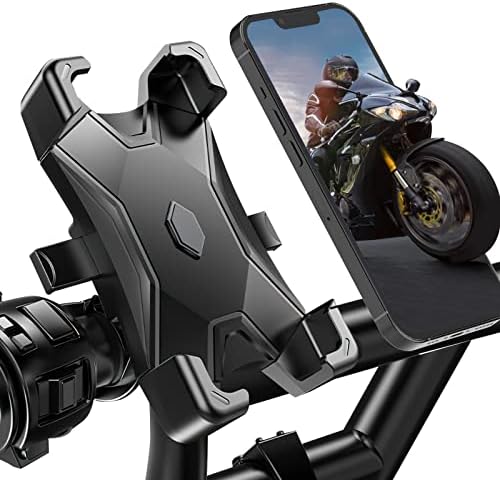 Lcaz Ram Телефонски Држач За Мотоцикл, Брза Инсталација Отклучување Со Еден Клик, Аголен Силиконски Отпорен На Удари, 360° Ротирачки Прилагодлив