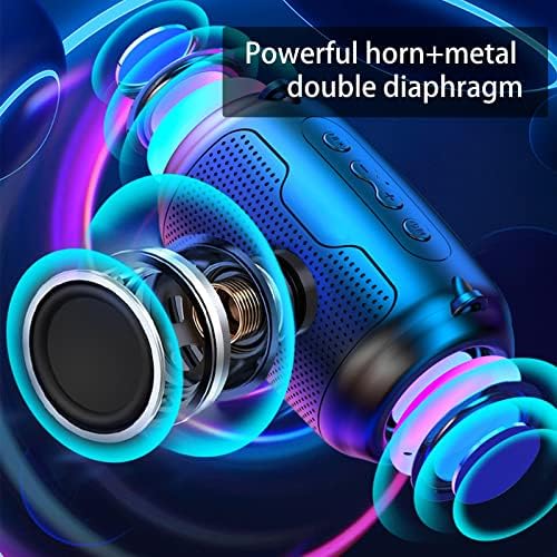 Moresec Bluetooth звучник, преносни безжични звучници со LED светла, магнетски водоотпорен звучник, 360 HD опкружувачки звук, мини звучник