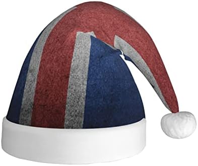 Исланд Знаме Смешни Возрасни Кадифен Дедо Мраз Шапка Божиќ Шапка за Жени &засилувач; Мажите Божиќ Празник Шапка