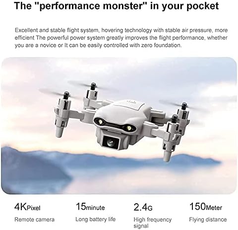 UJIKHSD беспилотни летала со камера за деца 4K HD FPV, Mini RC Drone за почетници со 3D Flips, режим без глава, гласовна контрола, еден клуч