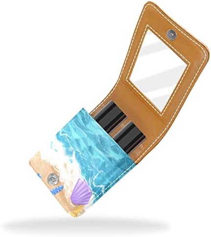 Кармин за шминка ОРИУКАН торба ЗА кармин со огледало пренослива торбичка за складирање кармин организатор за складирање сјај за усни, Летна Плажа Морска Ѕвезда Ра?
