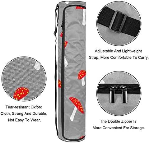 Црвен чадор Мали Печурки Јога Мат Кеси Целосна Поштенски Јога Носење Торба За Жени Мажи, Вежба Јога Мат Превозникот Со Прилагодливи Лента