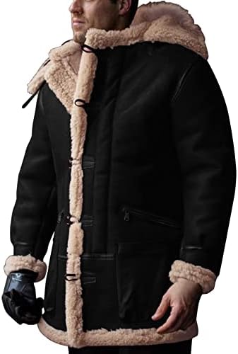 Машка зимска единечна дојка мода мода шерпа обложена задебела варсити палти средна должина топла јакна од ровови за излез