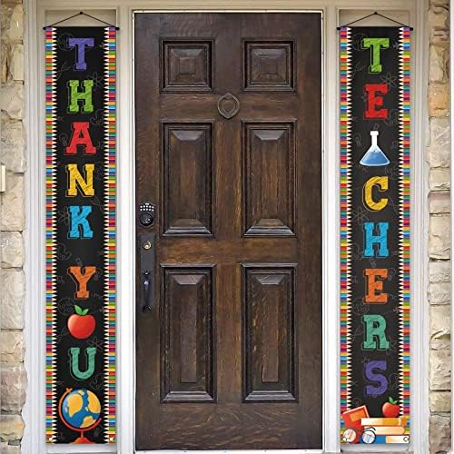 Ви Благодариме Наставници Трем Банер Учител Благодарност Недела Партија Молив Влезната Врата Знак Ѕид Виси Банер Декорација