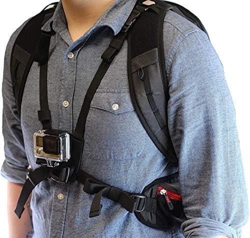 Ранец на ранец на фотоапаратот Navitech Action и сина боја со интегрирана лента за градите - компатибилен со активната камера Апеман Траво