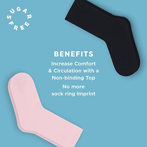 Бесплатно здравје на шеќер Sox Health & Comfort женски необврзувачки удобни екипи чорапи 3 пакувања