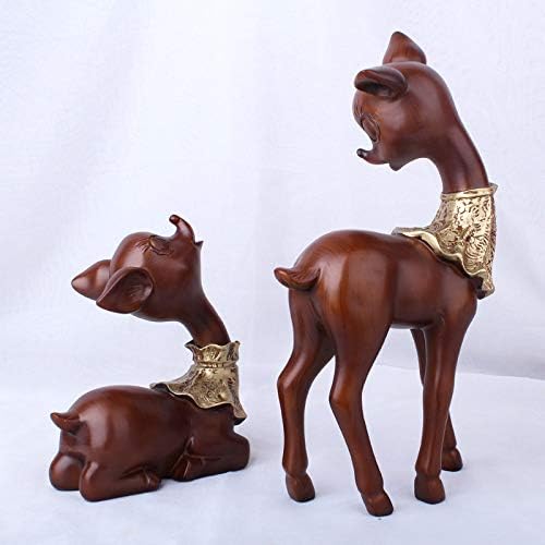 Статуи скулптури фигурини Статуети, креативна минималистичка смола дрвена жито двојка елени животински фигурински украси колекционерски,