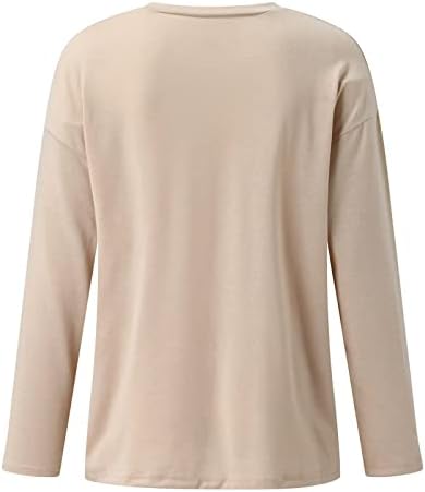Лабави кошули за жени копче надолу по блузи Ноќта на вештерките тркалезни пуловер на вратот лабави кошули со долга ракав блуза