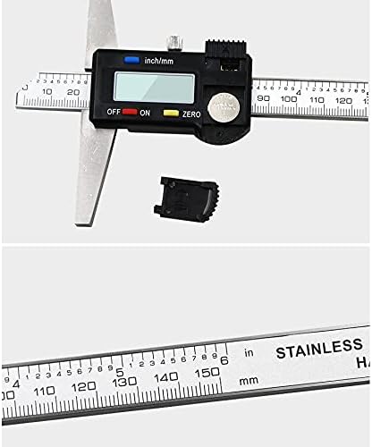 Слатиом 0-150мм не'рѓосувачки челик/пластичен LCD дигитален дебеломер од 6 инчи Длабочина на инструментите за мерење на алатките