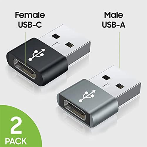 USB-C женски до USB машки брз адаптер компатибилен со вашиот Motorola Edge S30 за полнач, синхронизација, OTG уреди како тастатура,