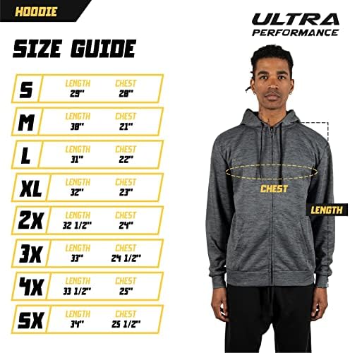 Ultra Performance 3 Pack Mens Mens Full Zip Up Hoodie лесни атлетски перформанси дуксери за мажи
