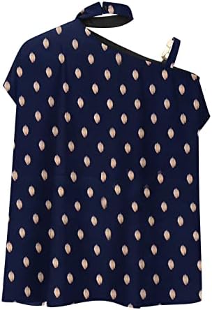 LMSXCT Women лето бохо цветни печатени кошула Batwing Sneove Metal Strap Off Top Top Chiffon Poncho Casual Loose Bluze