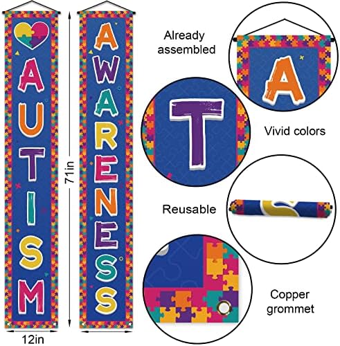 Nepnuser Autism свесност тремот банер за убовче парче априлска влезна врата виси знак дома во затворен простор на отворено