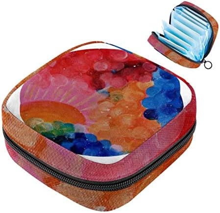 Оријукан санитарна торба за складирање на салфетка, торба за преносни периоди за жени Менструална чаша торбичка, масло за сликање обоена