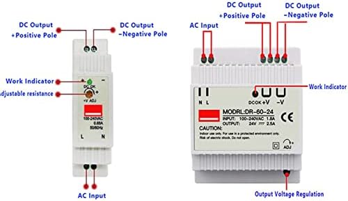 Напојување на електрична енергија за вклучување на електрична енергија од железница UNCASO DIN DR-15W 30W 45W 60W единечен излез 5V 12V 24V AC DC Конвертер прекинувач Влез 110/240VAC