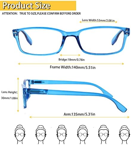 Kerecsen 2 пакуваат чаши за читање на компјутер за жени/мажи со сина светлина што ги блокира читателите на пролетни очила за очила за очила