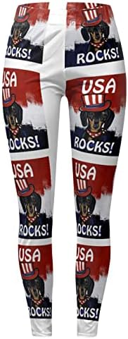 Американско знаме Патриотско нозе, женска контрола на стомакот, патриотско американско знаме јога панталони, обичен тренинг јога џогирање спорт