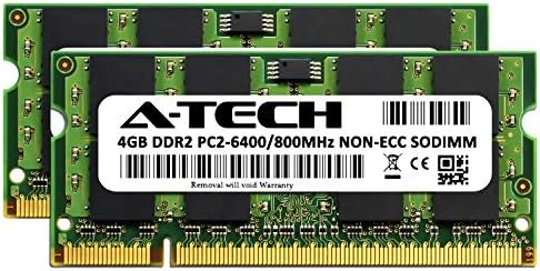 A-Tech 8 GB комплет Макс Рам за Dell Inspiron 1440, 1545, 1546, 1750, Zino HD 400-DDR2 800MHz PC2-6400 SODIMM MAX меморија