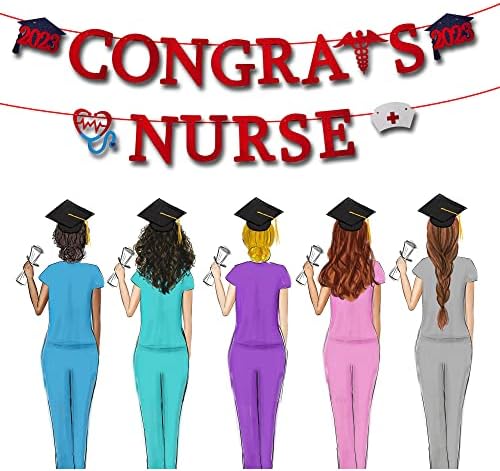 2023 Медицинска сестра дипломирање Банер Чекари медицинска сестра Банер Медицински факултет за дипломирање, црвена декорација