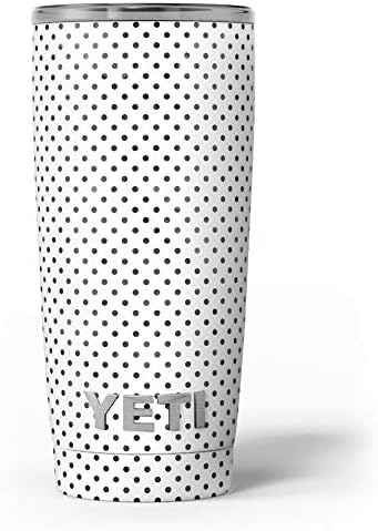 Дизајн Скинц црно -сиво избледени точки на полкови - Комплет за винил за завиткување на кожата компатибилен со чашите за ладење на ладилникот