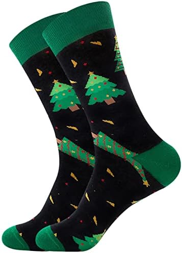 Божиќни чорапи за женски чорапи печати чорапи подароци памук долги смешни чорапи за жени без шоу чорапи мажи средни
