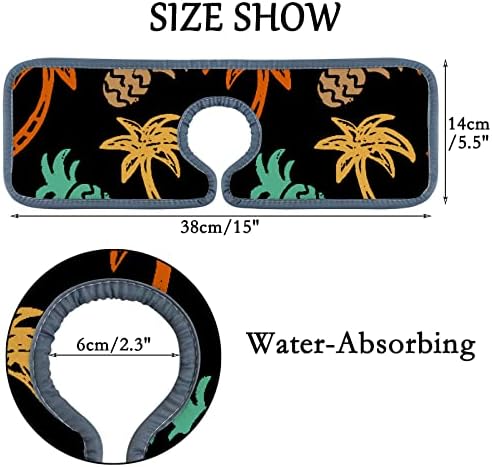 Абсорбента Кујна Тапа Мат 3 Парчиња Лавра Шарени Ананас Дрвја Тапа Мијалник Поздравниот Штитник Бања Контра, Тапа Контра Мијалник
