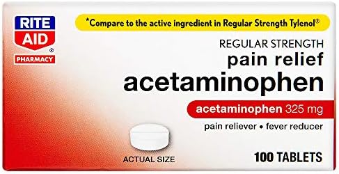 Помош за обред Редовно олеснување на болката во јачина Ацетаминофен, 325mg - 100 таблети | Редивер на болка и редуктор на треска