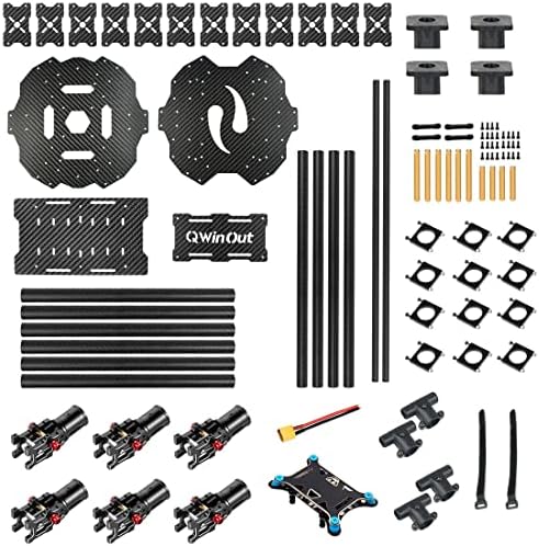 Qwinout 850mm шест-оски на авиони FPV Aerial Drone комплет со PXI контрола на летот RC AT10II предавател GPS 40A ESC 1555 Пропелер