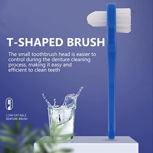 Coheali Dental Brush 3PCS протеза Двојна глава четки за заби тврда протеза чистење четка за чистење на четка за чистење лажни заби четка