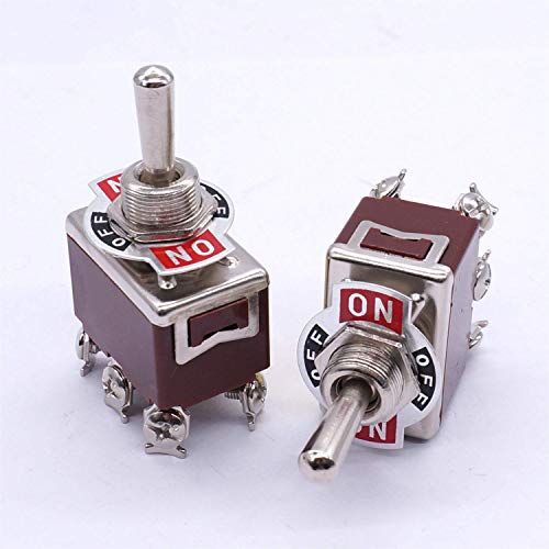 PURIN 3PCS Univeral Heavy Duty 20A 125V DPDT 6 Терминал Вклучено/Исклучено/Вклучено прекинувач за вклучување на рокери Метал+3 парчиња водоотпорен