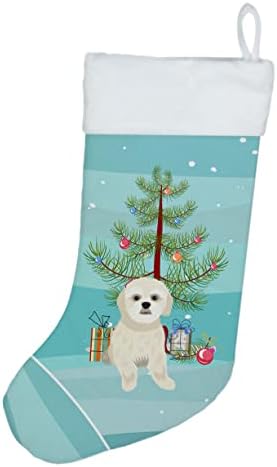 Богатства на Каролина WDK3171CS SHIH-TZU GOLD 3 Божиќ Божиќно порибување, камин виси чорапи Божиќна сезона забава Декорации за семејни