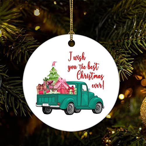 Божиќни украси за чување само вие најдобрите Божиќни камиони керамички украси подароци украси новогодишна елка што висат украси сувенири за празници