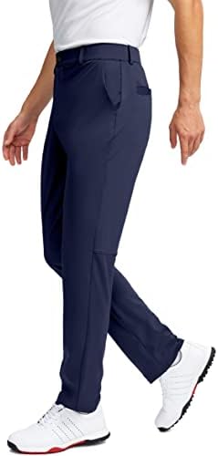 Машки голф панталони за мажи со 5 џебови тенок вклопат џемпери за џемпери, обични панталони за фустанки за мажи за мажи