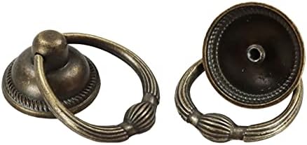 Крис.W 6pcs Гроздобер бронзени прстени за прстени влече рачки, хардверски мебел за влечење прстен за влечење, прстен за прстени