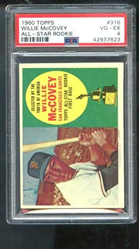 1960 Топпс #316 Вили МекКовеј дебитант РЦ гиганти ПСА 4 оценета картичка за бејзбол - картички за бејзбол