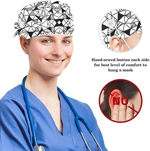 yoyoamoy прилагодливо работно капаче со копче памук, жолт сончоглед со педикула хирург капа за жени