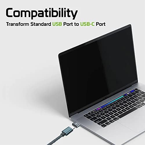 USB-C женски до USB машки брз адаптер компатибилен со вашиот Samsung SM-G988B/DS за полнач, синхронизација, OTG уреди како тастатура, глушец,