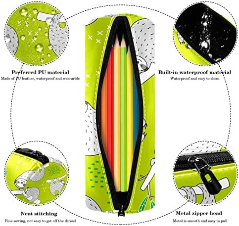 Кутија со моливи на геерот, торбичка за моливи, торба со моливи, естетска торбичка за молив, непречена животинска лисја зелена шема